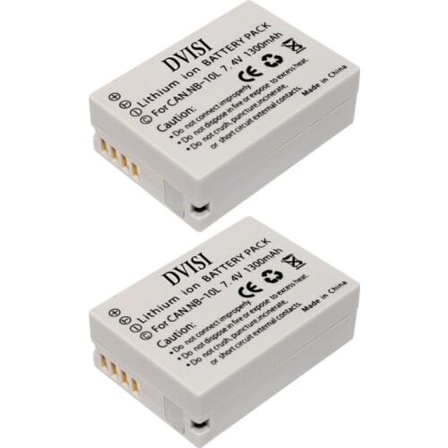2pcs Replacceable 7.4V 1300mAh Digital Camera Battery Pack NB-10L NB10L For Canon G1X G15 G16 SX40HS SX50HS SX60HS SX40 SX50 HS