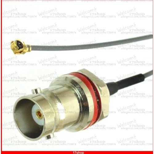 10PCS IPX U.FL female 1.13mm cable to BNC female jack nut bulkhead pigtail 20cm