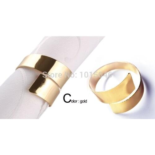 Free Shipping 12 X Golden Hot Sale Special Iron Eight Circle Napkin Rings Napkin Holder For Wedding Decoration