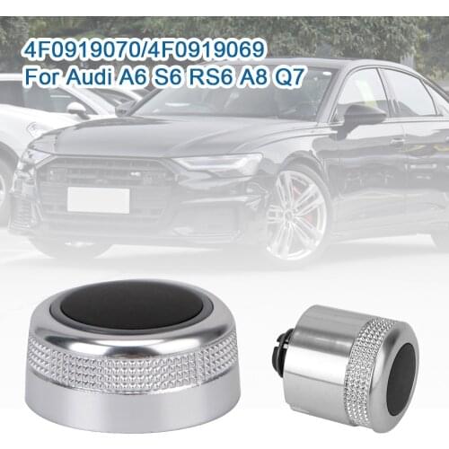 2Pcs Multimedia MMI Rotary Knob Main Menu Volume Button Volume Switch Cover For Audi A6 Allroad Quattro C6 A8 Q7 2007-2009 RS6