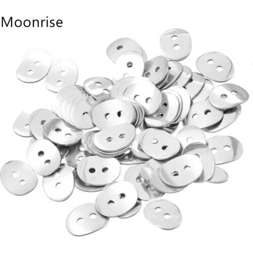 20Pcs Stainless Steel Oval Button Charm Stamping Blank Connectors Findings 14x10.5mm