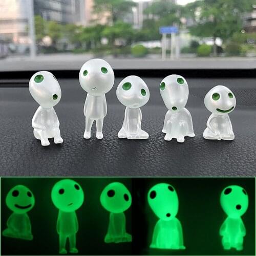 5pcs/lot Resin Tree Elves Doll Automotive Interior Dashboard Decoration Car Ornaments Forest Spirit Elf For Princess Mononoke