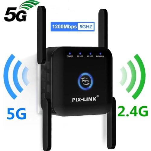 5G WiFi Repeater WiFi Amplifier 5Ghz Long Range Extender 1200M Wireless Booster Home Wi-Fi Internet Signal Amplifier