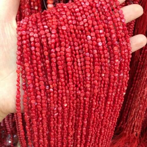 Natural Coral Beads Red Irregural Shape Loose Beaded for Making Women DIY Bracelet Necklace Jewely Size 2x4mm Length 38 CM