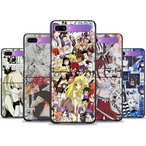 Fairy Tail Anime Case For Samsung Galaxy Z Flip 6.7" Flip3 5G Black PC Hard Phone Cover Segmented Protect Coque