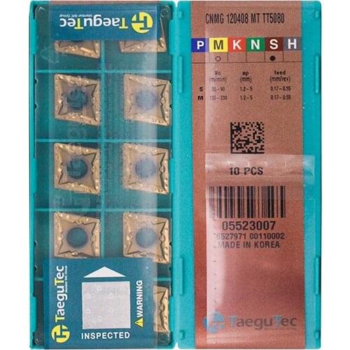 CNMG120408-MT TT5080 Original Taegutac Carbide Inserts Turning Inserts Lathe Tools 10Pcs/Lot