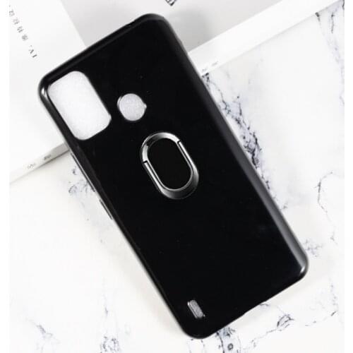 For ITEL A48 Case Metal Ring Holder Magnetic car Silicone Phone Case On for Itel A48