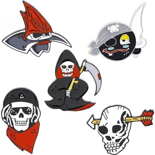 Skeletor Pins collection Cartoon Character Skull Skeleton Purple robe Enamel Pin Badge Funny Masters of the Universe Jewelry
