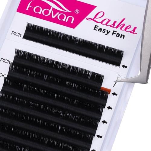 Fadvan Easy Fanning Lash Extension for Professional Lash Building 1-Sec Blooming 0.05/0.07/0.10 False Eyelashes DIY Volume Fans