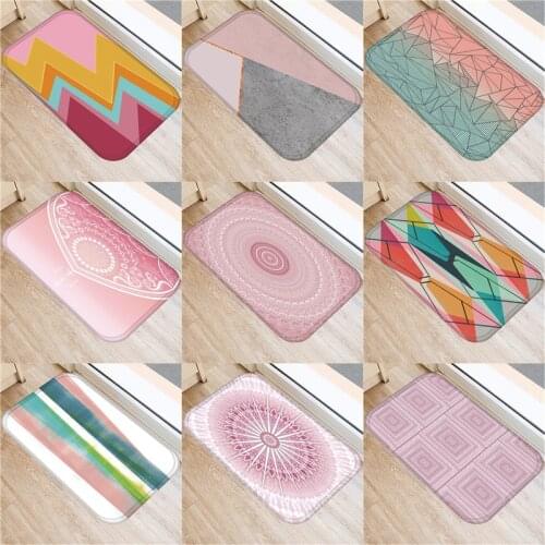 Geometric Doormat Kitchen Carpet Anti-Slip Nordic Style Marble Map Bottom Bathroom Floor Dustproof Mats