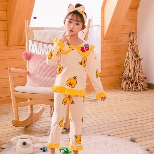 Cotton Girl Pajamas Set Spring AutumnLong Sleeve Childrens Sleepwear Set Cute Girls Pyjamas Sets for Kids Nightwear Girl Gift