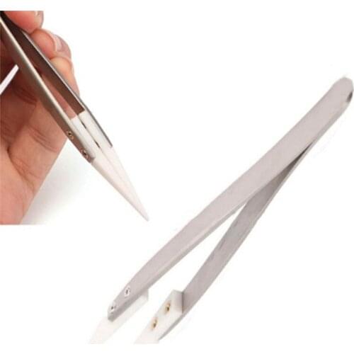 E-cigarette Ceramic Weezers for Electronics Industrial Stainless Steel Tweezers High Temperature Resistance Anti-corrosion Tools