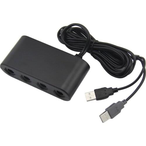 Elistooop 4 Ports Converter For GameCube NGC Controllers USB Adapter for Nintendo WiiU PC N GC for PC Game Accessory
