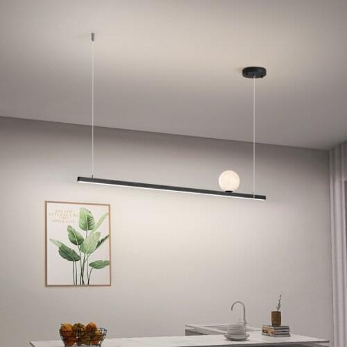 Minimalist LED Pendant Lights Restaurant Bar Coffee shop Pendant Lamp White Ball Cord Adjustable G9 LED Light Strip Suspension