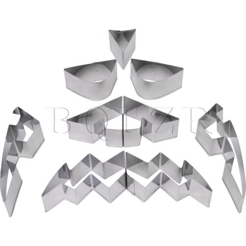BQLZR 9Pieces Stainless Steel Pumpkin Carving Mould Tools Kit Bright Chrome