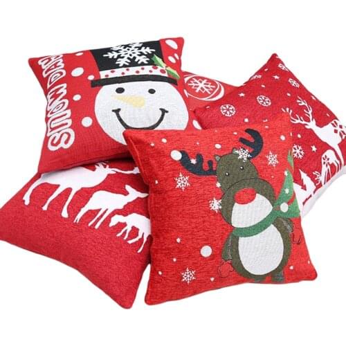 Pillowcase Christmas Household Pillow Cover Square Pillow Accessories Christmas Decorations 45x45cm