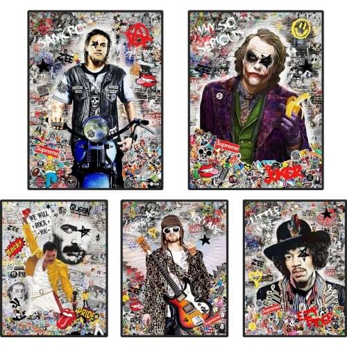 Abstract Graffiti Famous Person Large Size Poster Mural Family Bedroom Childrens Room Wall Decoration Canvas Art (no Frame)