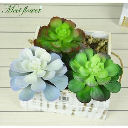 Real Touch Green Artificial succulents Lotus plastic Plants Grass Artificial Plant Fake Flower Garden Home Office Decor