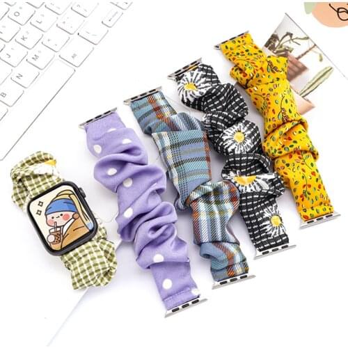 Scrunchie Strap for Apple Watch Band 40mm 44mm iwatch 42mm 38mm Elastic watchband Bracelet strap on apple watch 6 5 4 3 SE belt