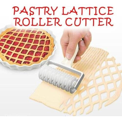 Large Plastic Pie Pizza Cookie Pastry Cutter Embossing Dough Roller Lattice Cutter Baking Tools