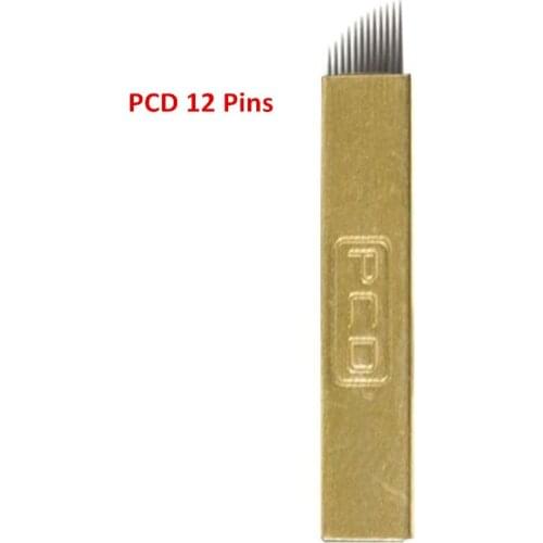 PCD Permanent Makeup Microblading Eyebrow Blades Tattoo Needles 12Sloped for Manual Eyebrow Tattoo Pen