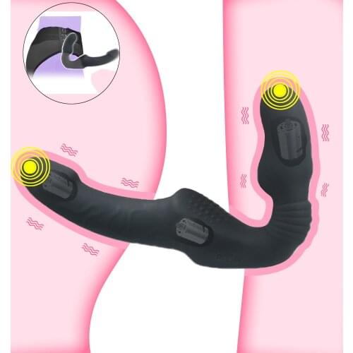 Sex Toys Strapless Strapon Dildo Vibrator for Couples Lesbian Wireless Remote Control Double Ended Vibrating Dildo Adult Toys