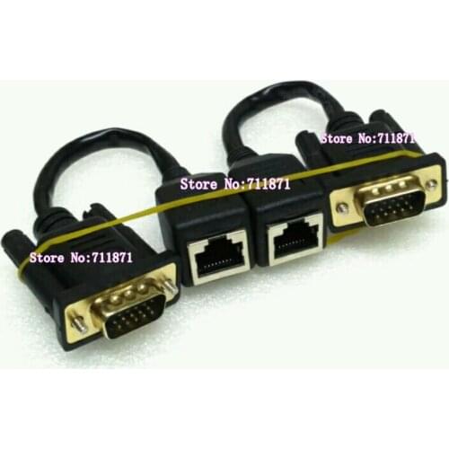 Via network cable extend VGA D-Sub video signal 15P VGA D-sub Male to 8P Rj45 Female D-Sub VGA video extension cable Line wire