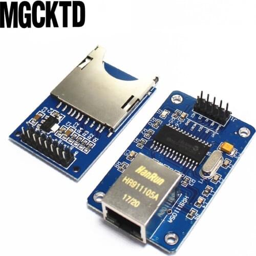 1pcsENC28J60 Ethernet LAN Network Module Schematic 51 AVR LPC +1pcs SD Card Module Slot Socket Reader ARM MCU