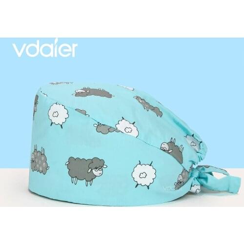 Pure cotton Medical scrubs cap Print Doctors Men and Women Medical Nurse Operating Room Caps pet Vet surgery cap dust breathable