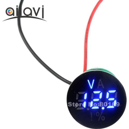 Blue Digital Voltage Indicator 2 Wires DC 8-150V 12V/24V/60V/96V Electricity Remain Battery Tester Lithium Lead-acid Universal