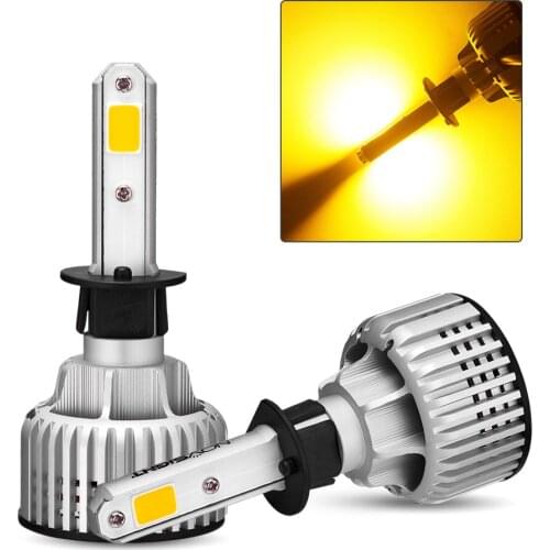 3000K Gold Yellow super bright h4 h7 LED headlight bulbs 12V 72w 10000lm h8 h9 h11 hb3 auto car lights for Car Styling