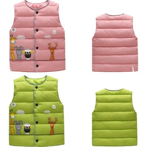 Baby Girls Boys Thin Vest Coats Children Clothes Down Jacket Child Infant Kids Vests Cartoon Winter Autumn Waistcoat Outerwear
