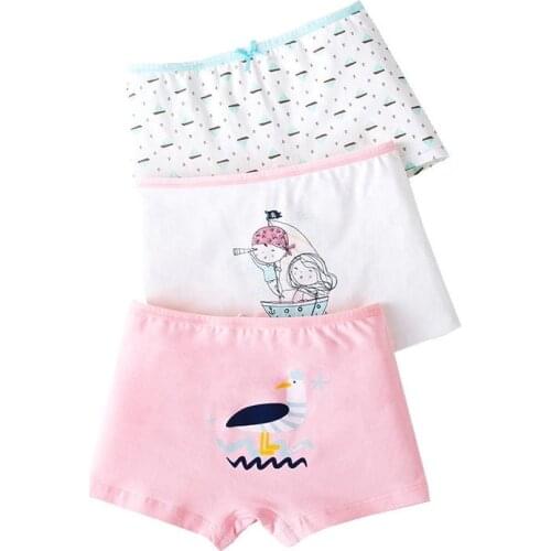 Cute Girls Panties 3pcs Per Pack Children Pink Panties Cotton Teen Underwear Kids Young Girl Boxer Briefs KF324
