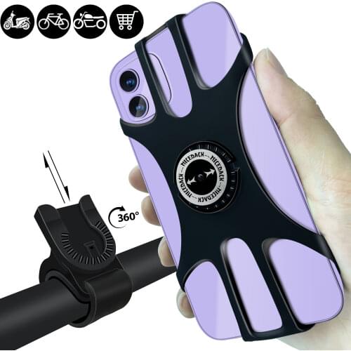 NICEDACK Bike Phone Mount,Detachable 360° Rotation Silicone Bicycle Phone Holder,Compatible with ALL Smart Phones,4.0"-7"Phones