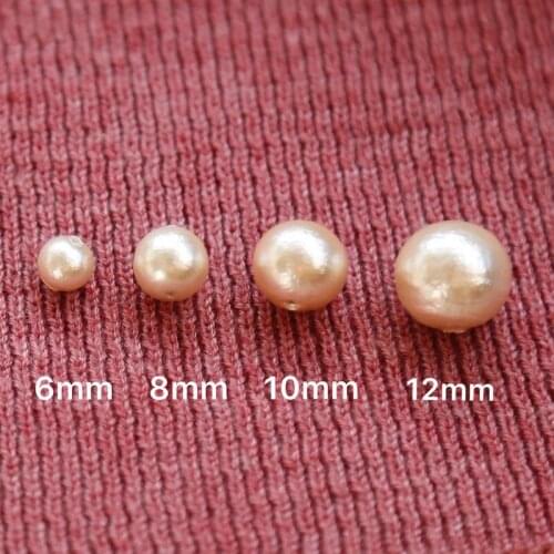 Japanese cotton pearl DIY loose beads shallow champagne straight hole cotton pearl DIY earring accessories material