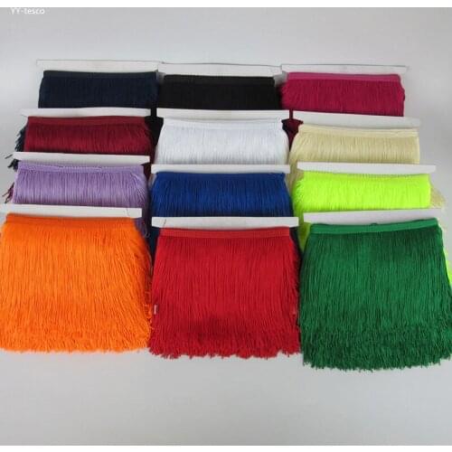 YY-tesco 5/10 Meters 15cm Wide Lace Fringe Trim Tassel Fringe Trimming For DIY Latin Dress Stage Clothes Accessories Lace Ribbon