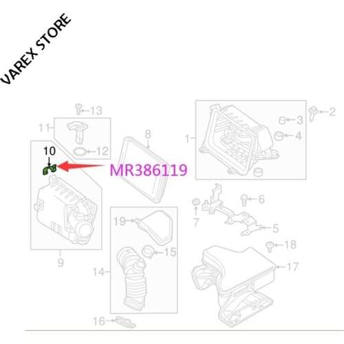 Air filter cover clip for Mitsubishi Outlander OEM: MR386119