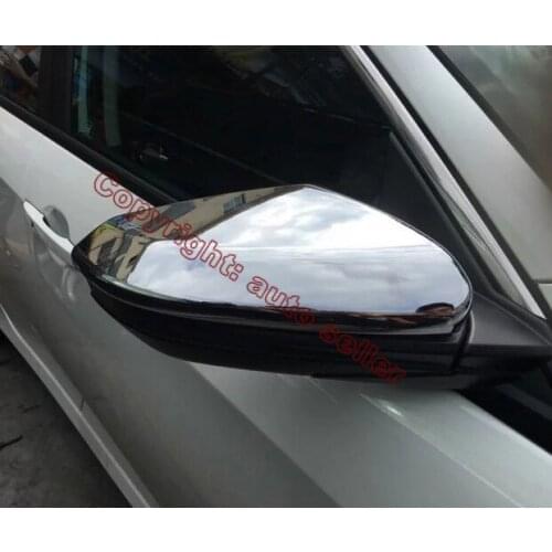 ABS Chrome Car Accessories Side Mirror Cover Trim Rear View Cap Overlay Molding Garnish For Honda Civic 2016 2017