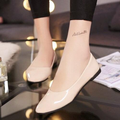Akexiya PU Leather Shoes Woman Single Shoes Shallow Mouth Round Toe Spring Autumn Summer Ballet Flats Casual Shoes Big Size 42