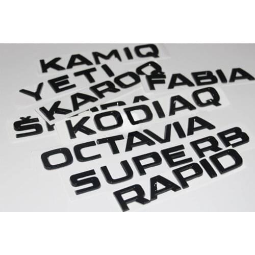 1x Black Car Decal Insignia Badge Car Trunk Rear Sticker For Skoda Octavia Pro Superb Kodiaq Citigo Vision RAPID YETI FABIA 4X4
