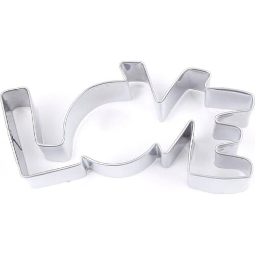 1 Pc Stainless Steel Love Shape Forms Cookie Cutter LOVE Letter Biscuit Mold Bakeware Pastry Confectionery Tools Cutting Mould