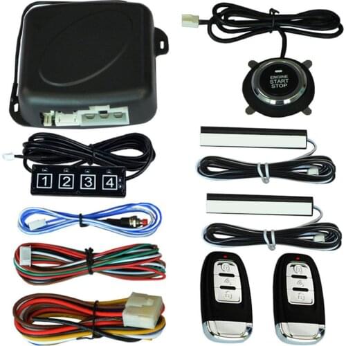 10pcs Auto car start stop engine system with keyboard PKE Keyless Entry Engine Alarm System set password open/close door