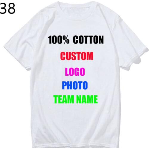 100% Cotton Customized Print T Shirt Women/men DIY Your Like Photo or Logo White Tees Shirts T-Shirt Fashion Mens Custom Tshirt