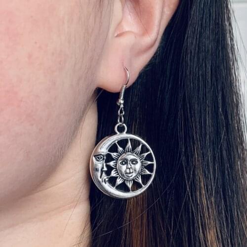 2020 new style. Sun and moon earrings, nickel-free earrings for women, witch gifts