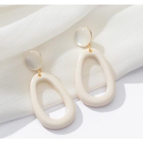 2021 Retro Vintage Statement Earrings White Geometric Long Dangle Earrings for Women Wedding Party Pincushion Gift Wholesale