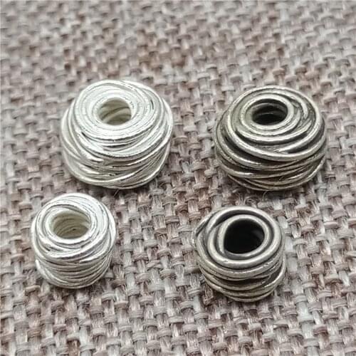 Thai Karen Hill Tribe Silver Wired Spacer Beads 6mm 9mm for Bracelet Necklace