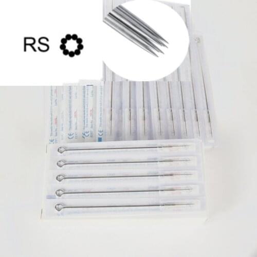50 pcs/box Round Shader Tattoo Needles for Standard Rotary Tattoo Machines & Needle Tips 3/5/7/9/11/13/15/18RS