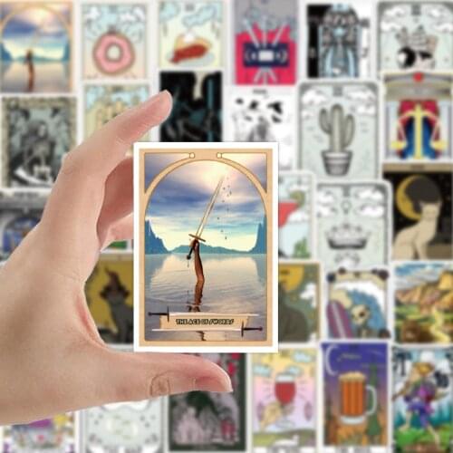 50Pcs Tarot Card Graffiti Stickers Guitar Luggage Laptop Fridge Motorcycle Skateboard Waterproof Joke Sticker Decal Kid Toys