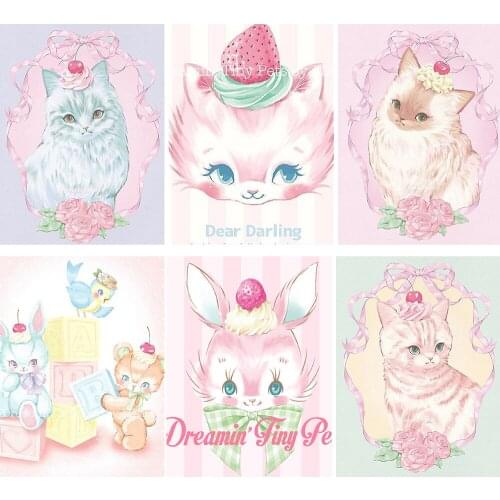 5d DIY Diamond Painting Cartoon Pink Cat Exquisite Handmade Rhinestone Cross Stitch Home Decoration Painting Can Be Customized