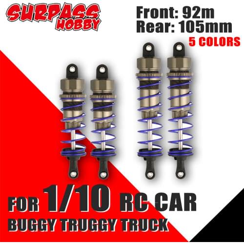 ZD Shock Absorber 92mm Front & 105mm Rear Oil Damper Absorber Damper Suspension for 1/10 RC Car Buggy Truck Crawler Axial Redcat